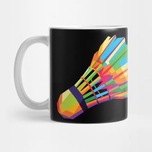 Colorful Shuttlecock (Badminton) in vector wpap pop art design Mug